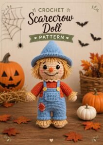 Scarecrow Crochet Pattern PDF, Amigurumi Scarecrow Doll Pattern, Fall Crochet Pattern, Scarecrow Doll Tutorial, Halloween Crochet - Gallery Image 1