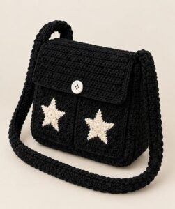 Star Crossbody Messenger Bag Crochet Pattern PDF, Granny Square Bag Pattern, Crochet Shoulder Bag Tutorial, Instant Download - Gallery Image 1