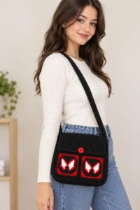 Spider Messenger Bag Crochet Pattern PDF, Granny Square Crossbody, Spider Purse Tutorial, Instant Download - Gallery Image 1