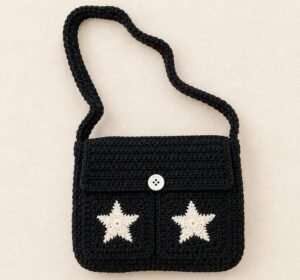 Star Crossbody Messenger Bag Crochet Pattern PDF, Granny Square Bag Pattern, Crochet Shoulder Bag Tutorial, Instant Download - Gallery Image 1
