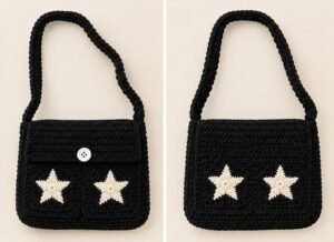 Star Crossbody Messenger Bag Crochet Pattern PDF, Granny Square Bag Pattern, Crochet Shoulder Bag Tutorial, Instant Download - Gallery Image 1