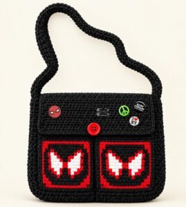 Spider Messenger Bag Crochet Pattern PDF, Granny Square Crossbody, Spider Purse Tutorial, Instant Download - Gallery Image 1